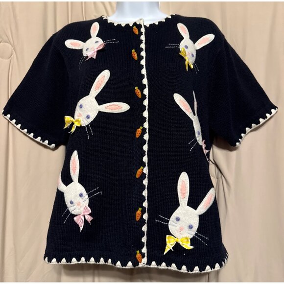 Marisa Christina Sweaters - Vintage Marisa Christina Rabbit Bunny Easter Cardigan Sweater Large